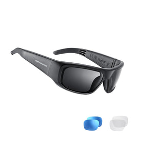 OhO sunshine Bluetooth sunglasses with open-ear design for hands-free listening.