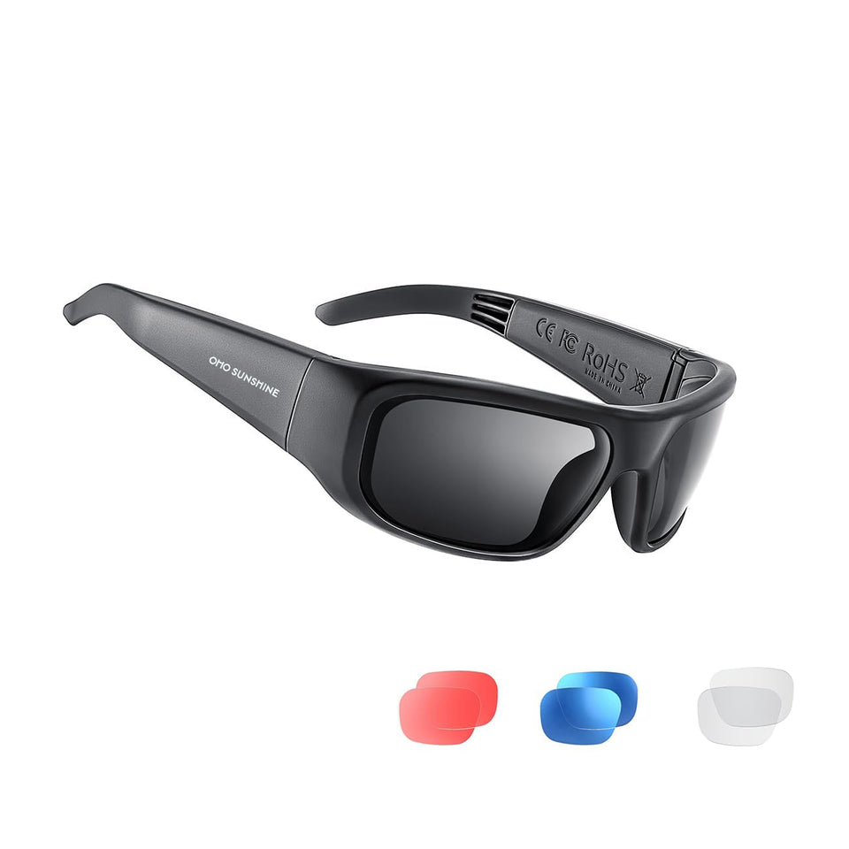 OhO sunshine Bluetooth sunglasses with open-ear design for everyday comfort and awareness.