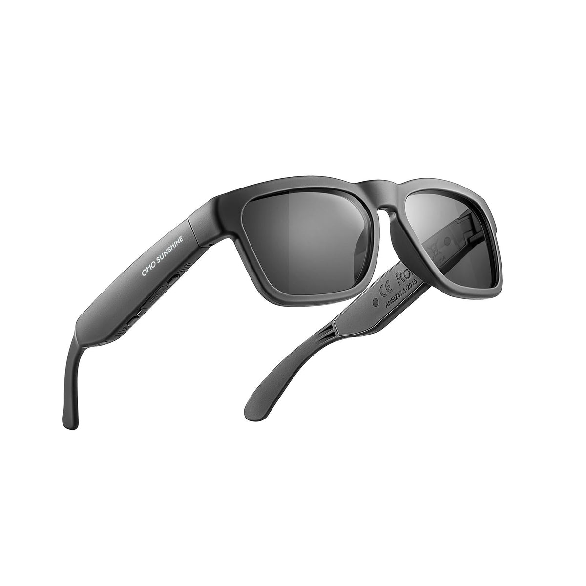 OhO sunshine front view worn showing style and hands-free audio convenience