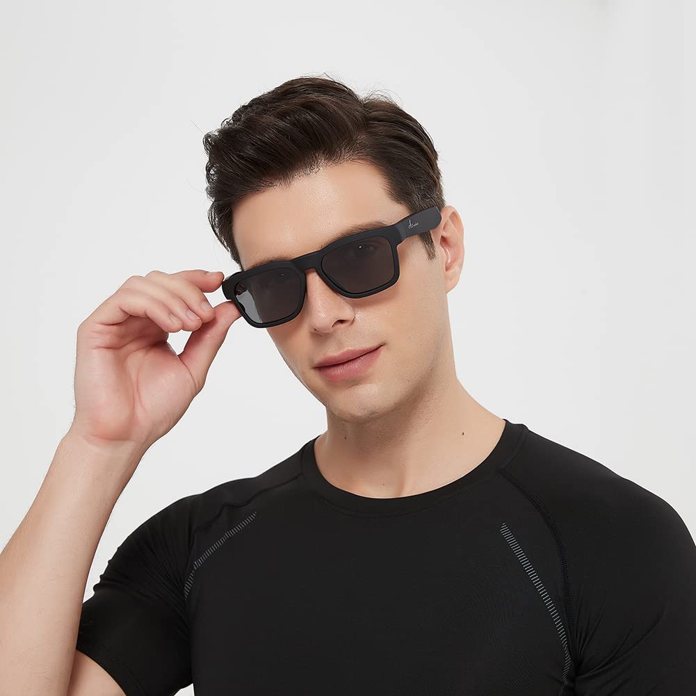 OhO sunshine worn by commuter showing hands-free audio benefit