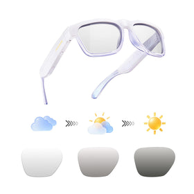 OhO Sunshine smart glasses open-ear speaker for hands-free listening during workouts.