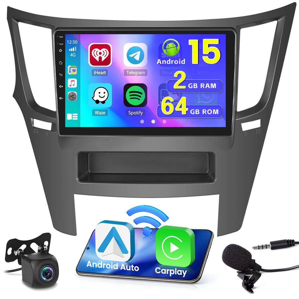 Ohradio Android 15 9-inch touchscreen dashboard for Subaru Outback displays intuitive controls