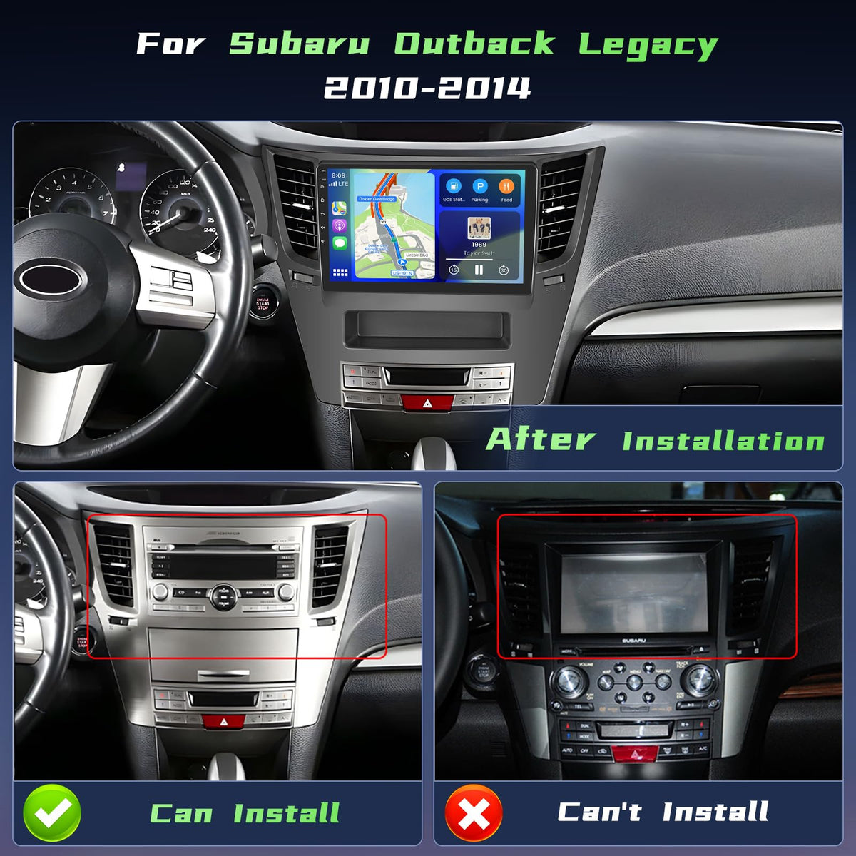 Ohradio Android 15 front view showing sleek head unit integration in dashboard