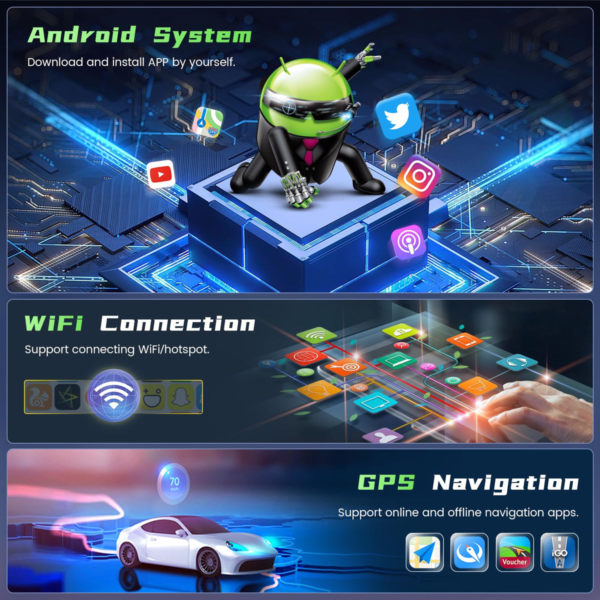 Ohradio wireless CarPlay and Android Auto enable hands-free connection