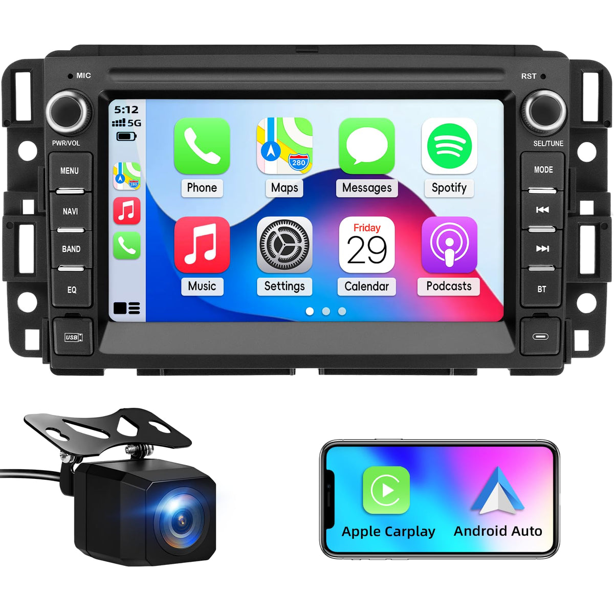 OHREX car stereo upgrade front view for Chevy Silverado enhances the cabin