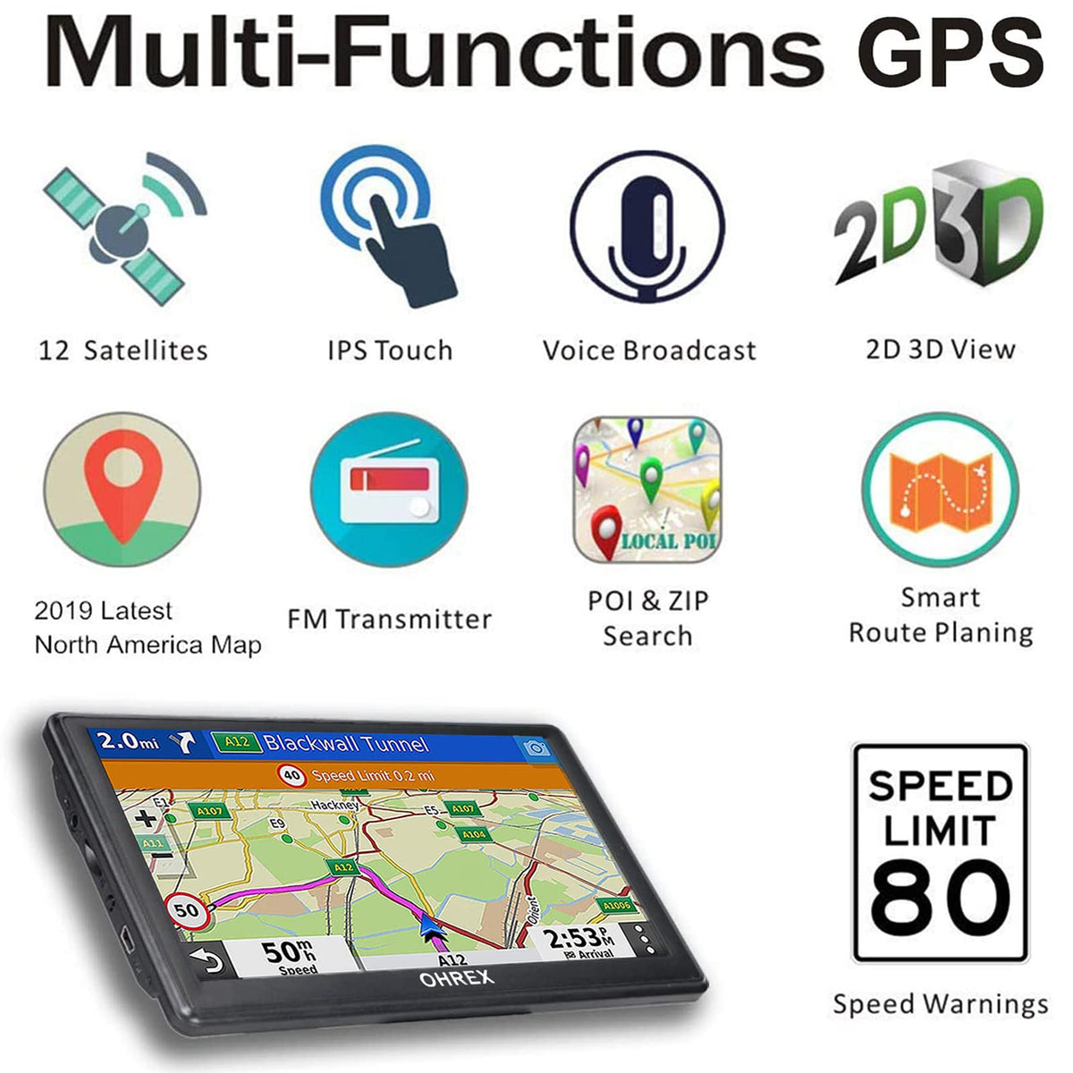 OHREX N900 truck GPS supports multiple vehicle profiles for trucks and more.