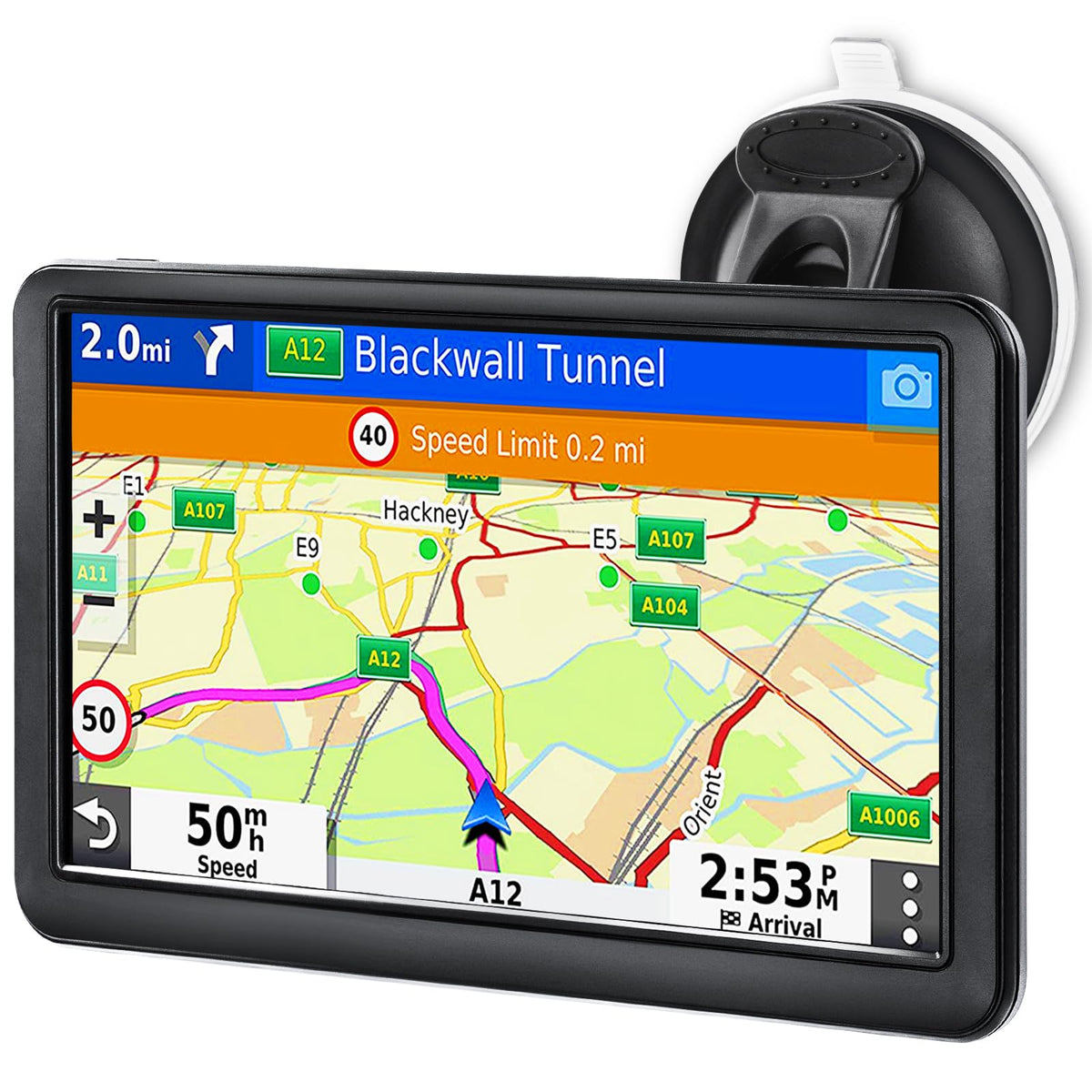 OHREX S7 navigator on a bright 7-inch screen for clear directions.