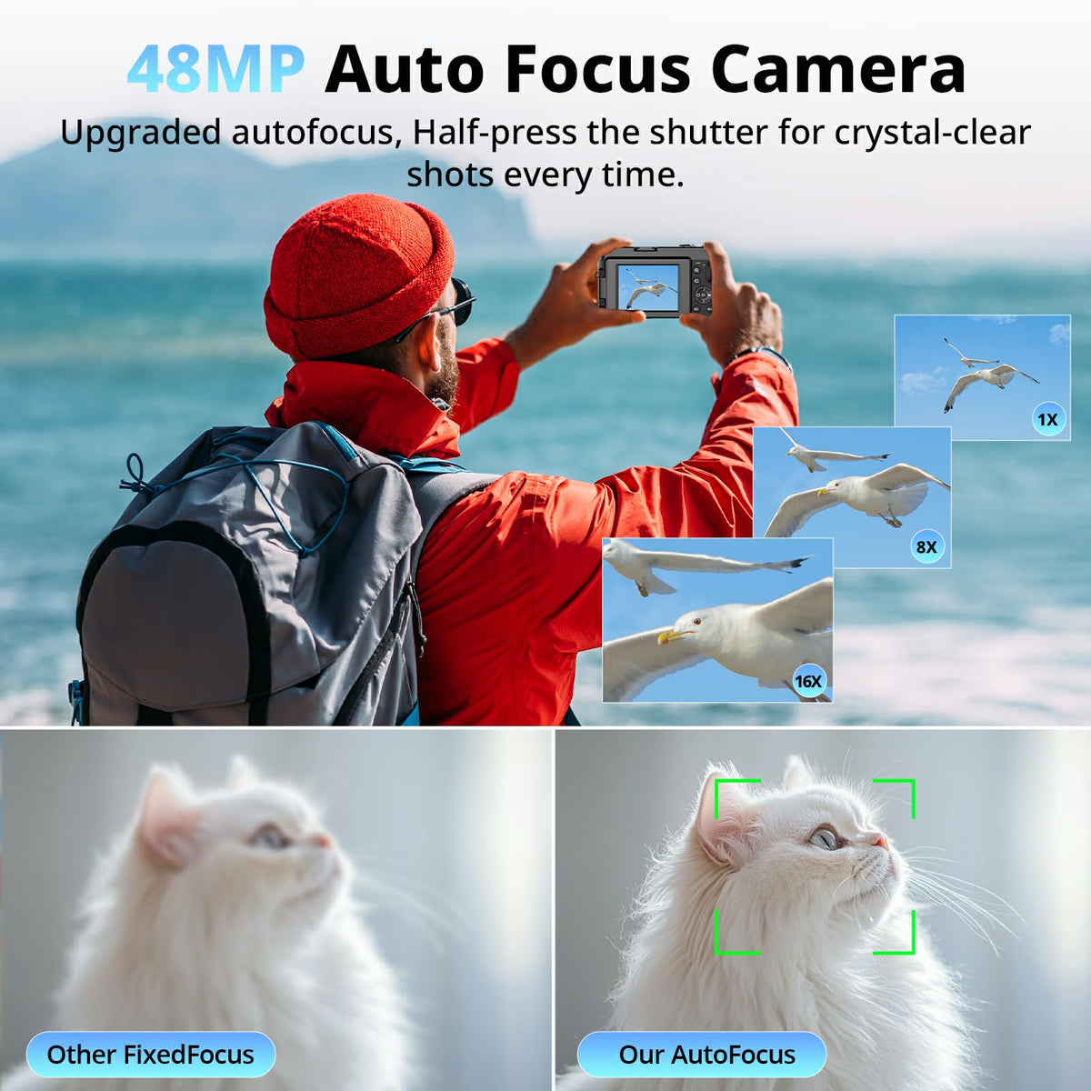 Oiadek 4K camera autofocus tracking to keep subjects sharp during movement