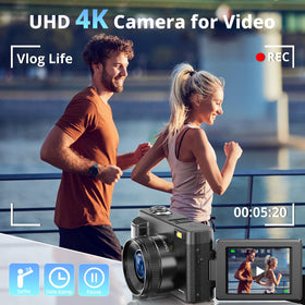 Oiadek 4K camera flip screen 180 display for easy self recording and framing