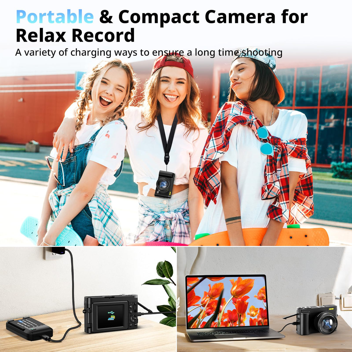 Oiadek 4K camera built in flash aids low light scenes and quick captures