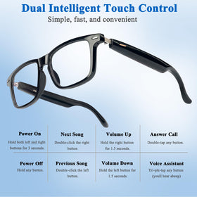 OICIIDO AI Smart Glasses long battery life supports music and calls.