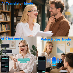 OICIIDO wearer using glasses for real-time translation while traveling