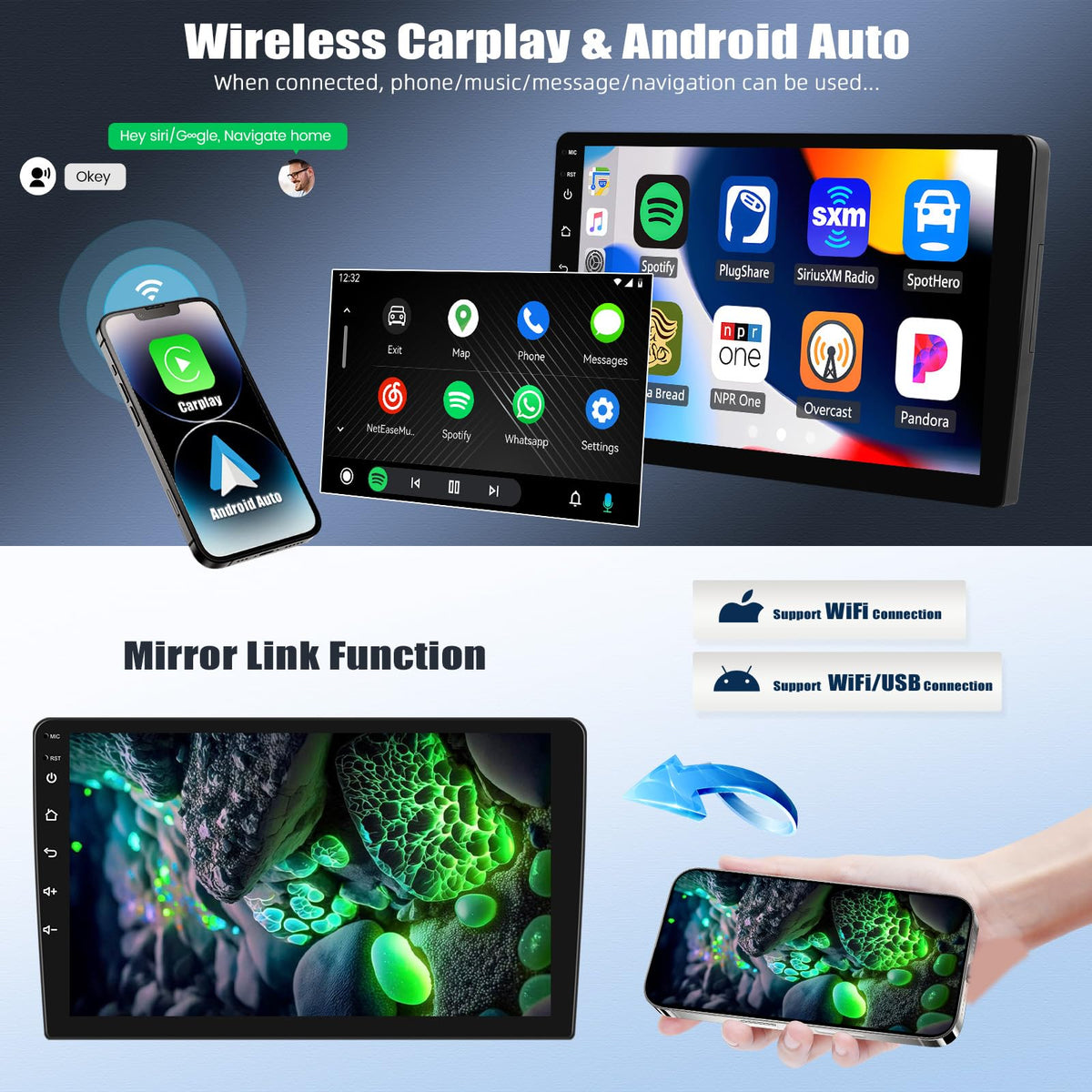 OiLiehu 10.1 inch display for clear maps and media viewing in Altima