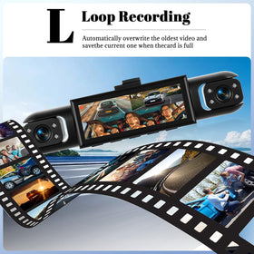 OiLiehu rear camera on screen in reverse mode providing parking assist lines