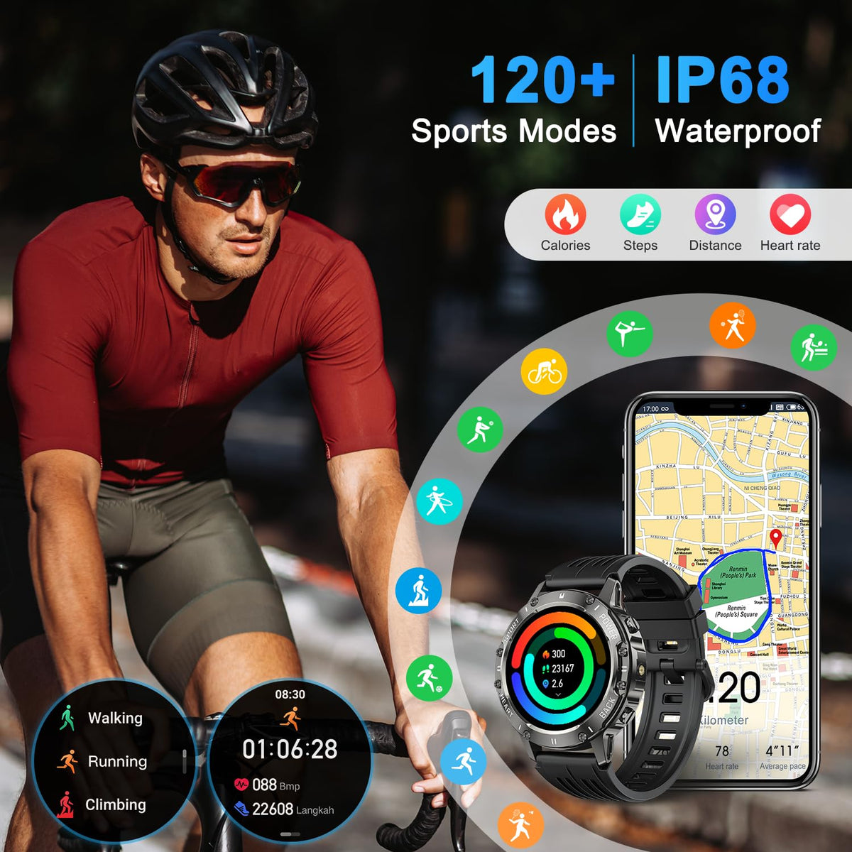 Oiviato closeup of HD screen and customizable watch face personalization benefit