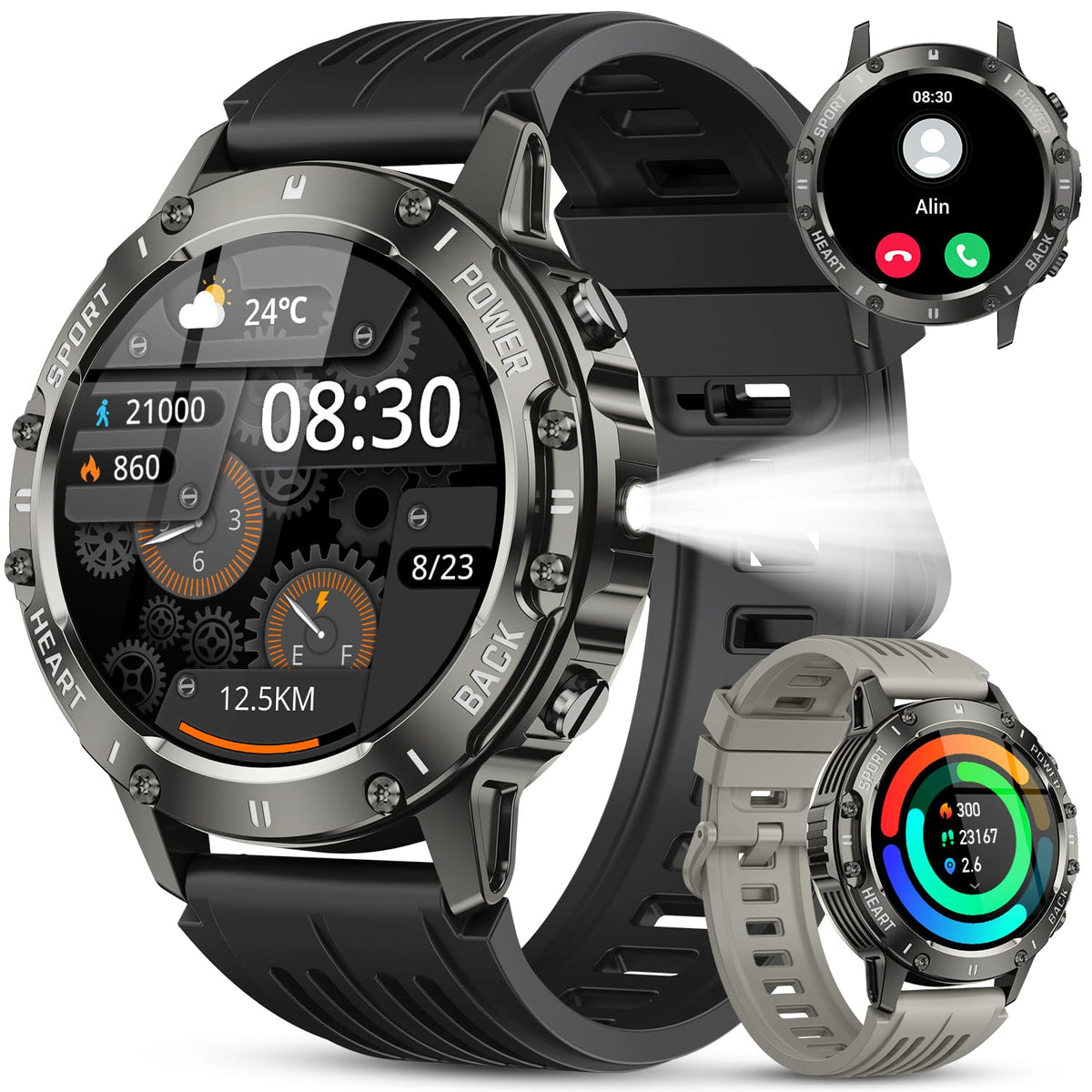 Oiviato front display showing fitness stats and clear readability benefit