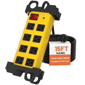 OKCHILD 8-outlet power strip with wide spacing for bulky plugs