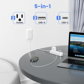 OKCHILD placed behind sofa showing low-profile plug keeps furniture flush advantage