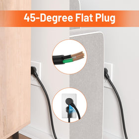 OKCHILD flat 45-degree plug and 6ft SJT cord saving outlet space and adding reach