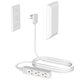 OKCHILD flat plug power strip front view showing space-saving design for small desks