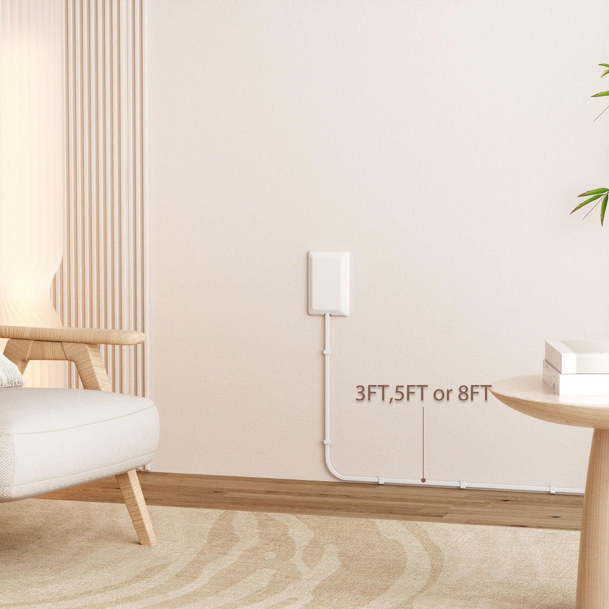 OKCHILD flat plug power strip outlets closeup with three accessible ports