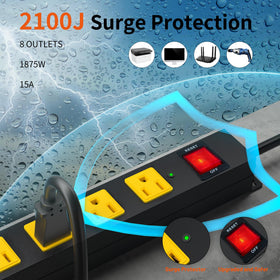 OKCHILD industrial-grade power strip designed for workshop and garage use.
