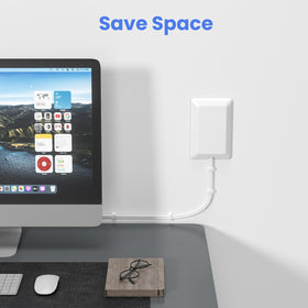 OKCHILD mounted under desk using mounting holes for neat cable management benefit