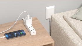 OKCHILD multi-socket extender keeps bulky adapters from blocking ports.