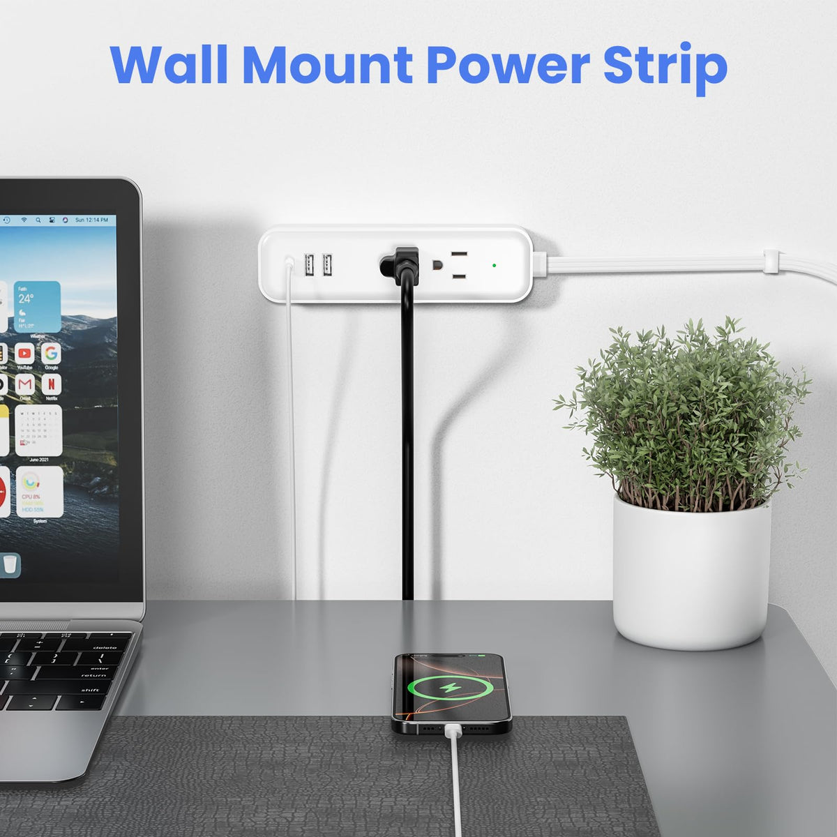 OKCHILD comparison next to smartphone to show compact 3-foot extender scale benefit