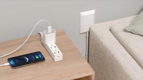 OKCHILD slim power strip fits dorm rooms and compact home offices.