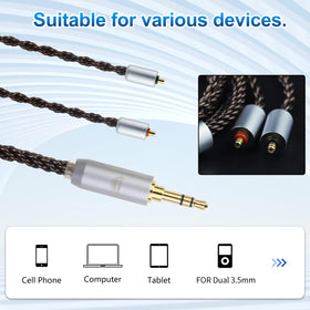okcsc ETYMOTIC lPX T2 8-core woven braided cable for durability