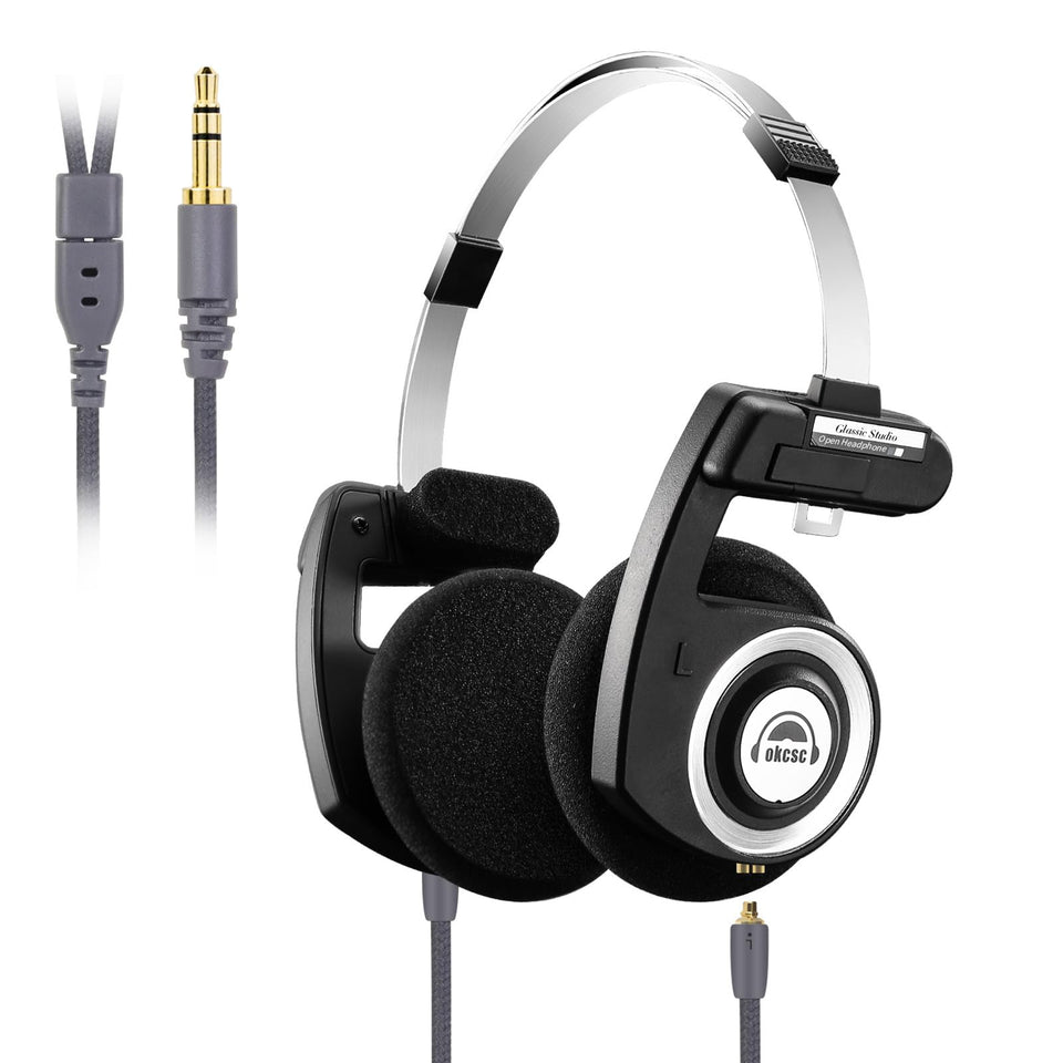 okcsc front view showing retro on-ear design and clean styling