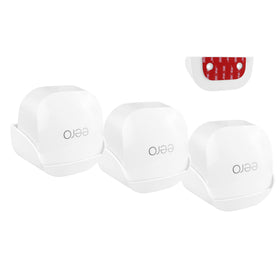 OkeMeeo front view of eero 6+ mount showing secure fit and cleaner placement