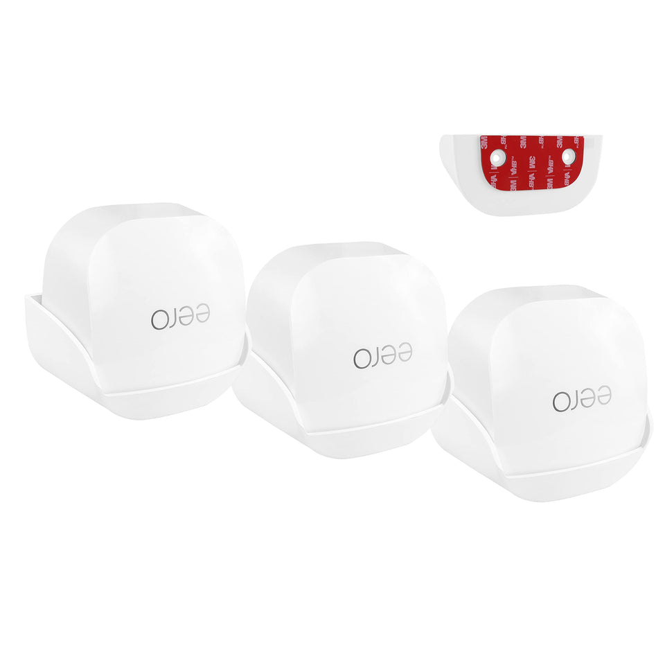 OkeMeeo front view of eero 6+ mount showing secure fit and cleaner placement