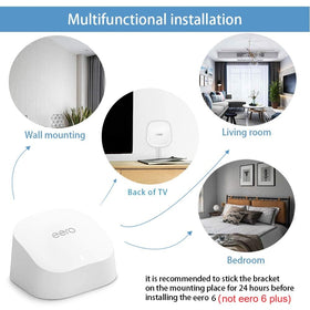 OkeMeeo eero 6 wall mount enables no-drill installation on vertical surfaces.