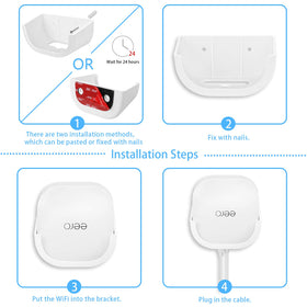 OkeMeeo wall mount on a wall demonstrates elevated router placement.