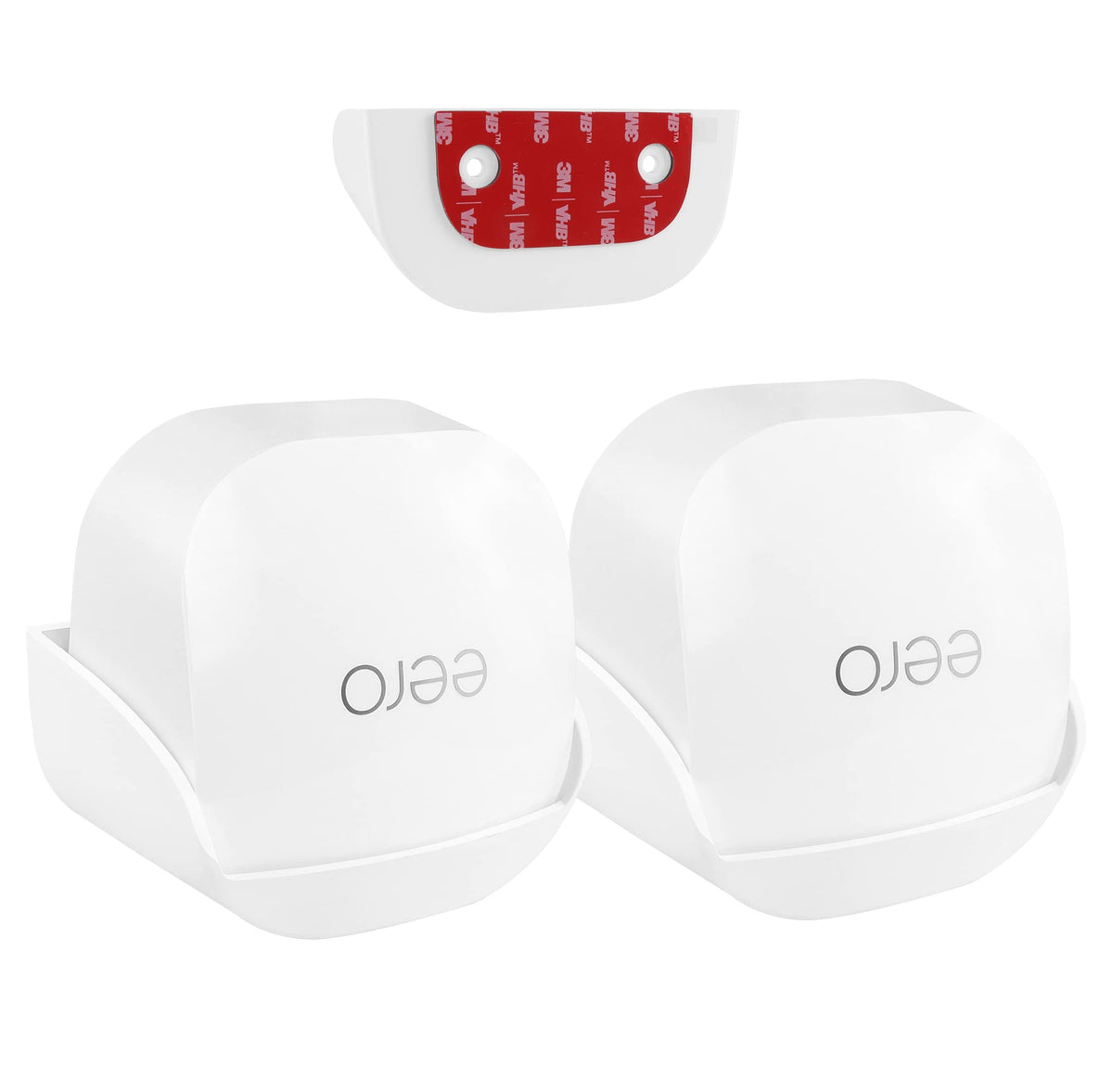 Okemeeo eero 6 Plus wall mount adhesive back provides strong, secure placement.