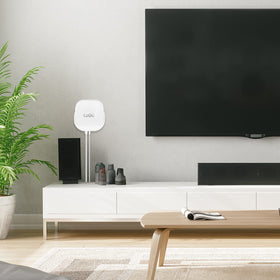 OkeMeeo eero 6 Plus wall mount with cable neatly tucked beneath.