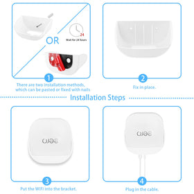OkeMeeo eero 6 Plus wall mount no-drill option for easy setup.