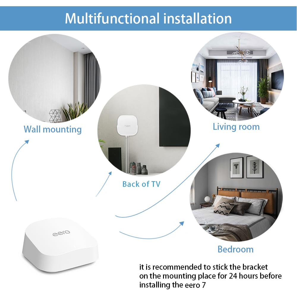 Okemeeo eero7 wall mount with screw holes for sturdy install.