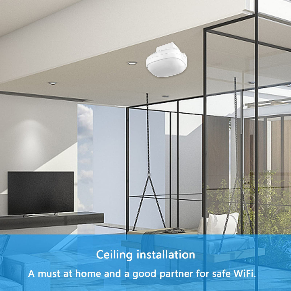 OkeMeeo Nest WiFi Pro 6E wall mount close-up shows high-quality ABS build.