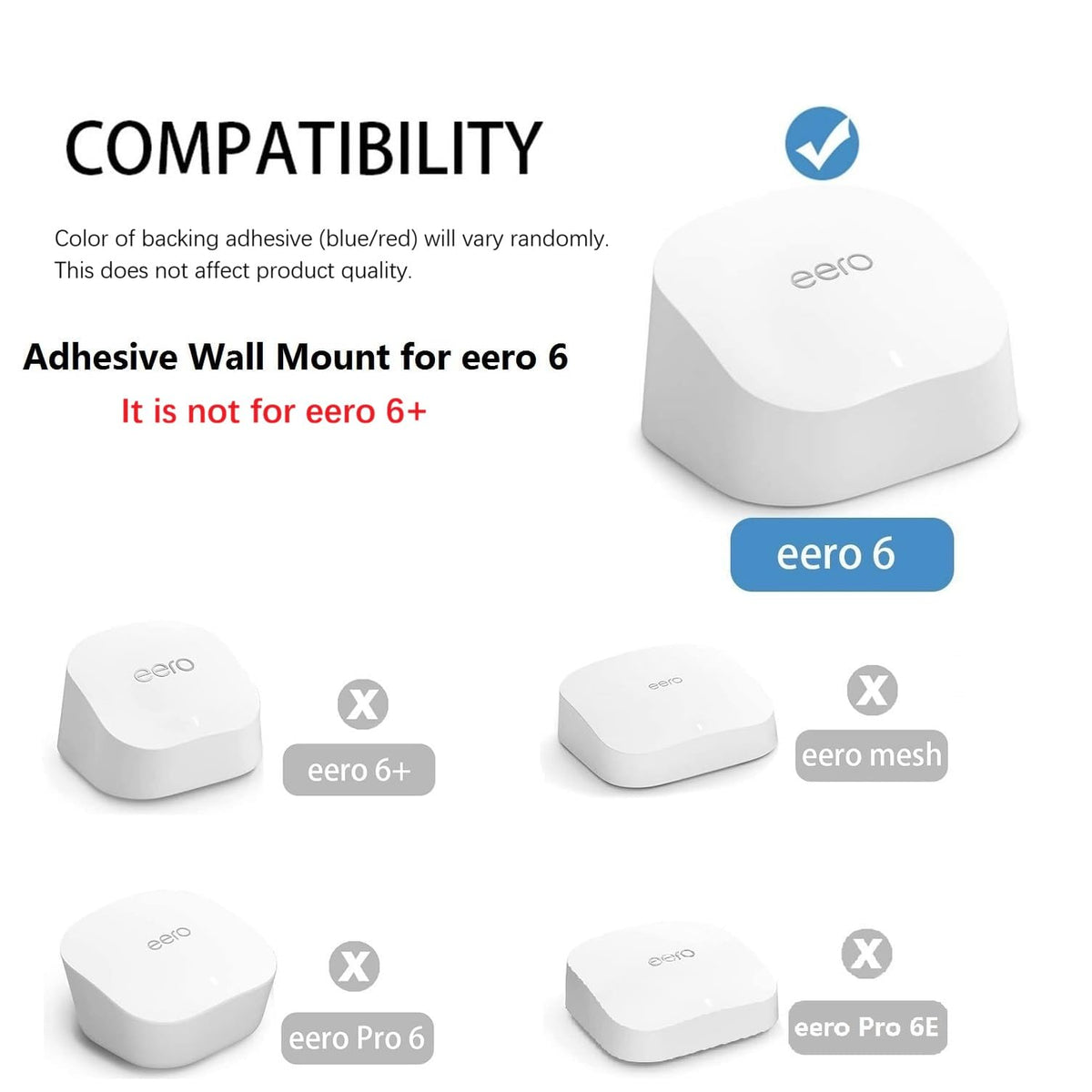 OkeMeeo wall mount for eero 6 with screws offers versatile, drill-free installation.