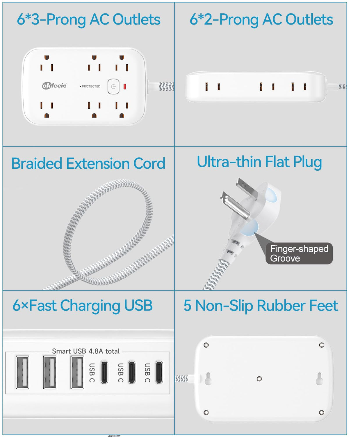 okleeic powering devices in a living room to reduce clutter and organize cords
