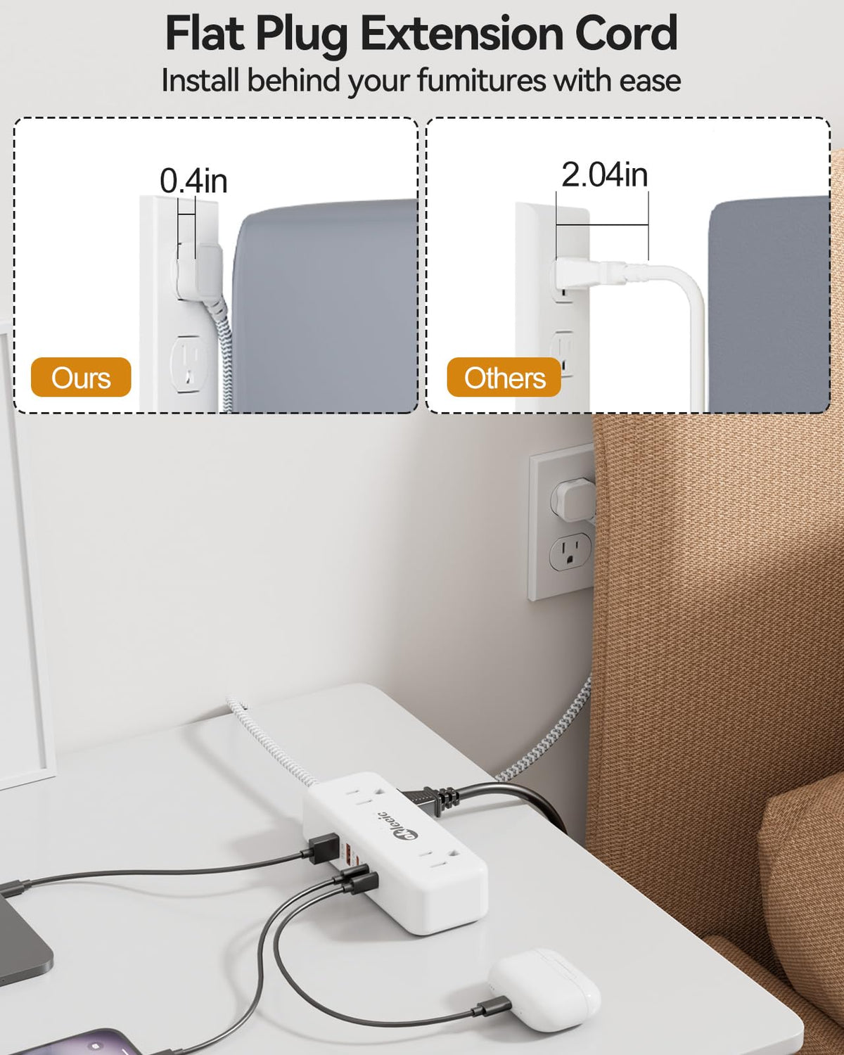 okleeic travel use on hotel nightstand charging multiple devices simultaneously