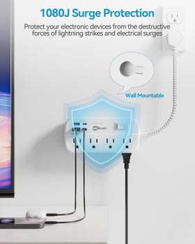 Okleeic indoor-use power strip ideal for home or office desks