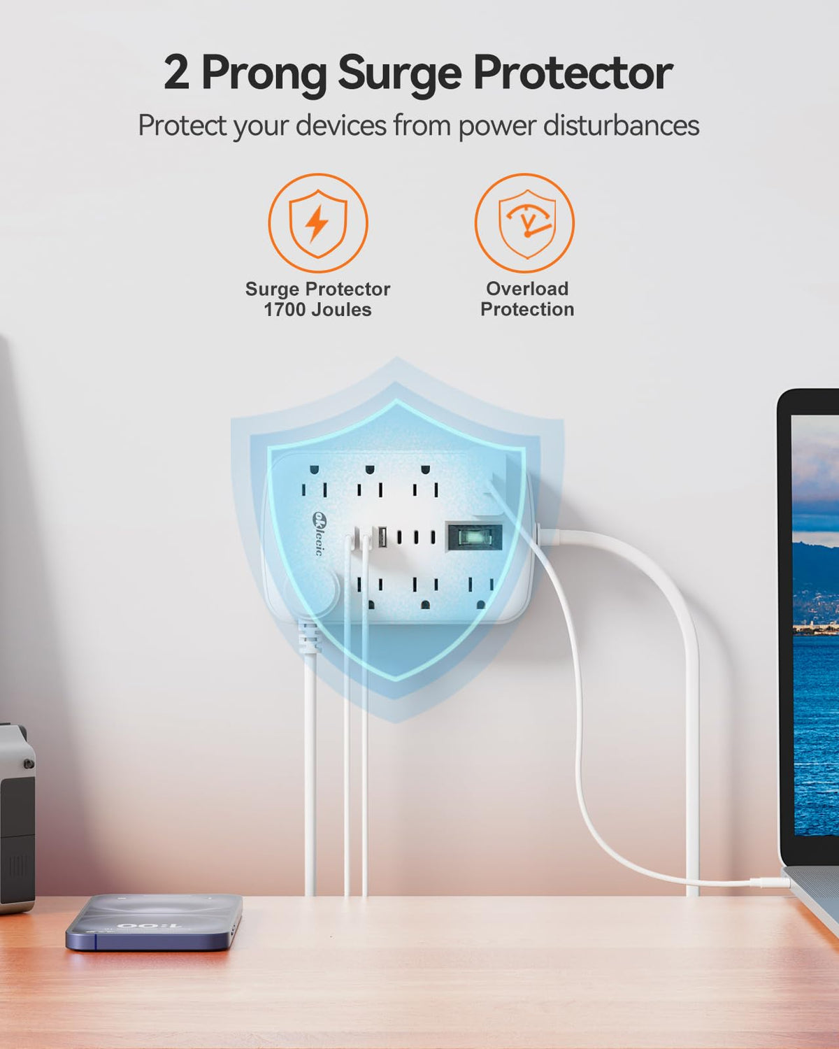 okleeic mounted on wall demonstrating neat, stable installation
