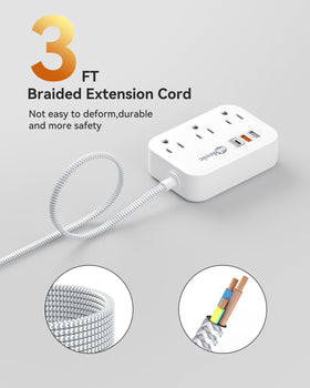 Okleeic PD20W with flat plug shown under furniture for easy access.
