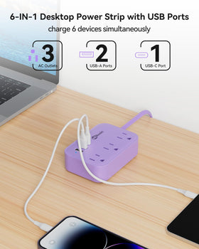 Okleeic purple flat plug with 45 degree angle fits flush against walls