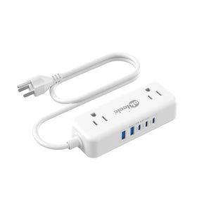 Okleeic 2ft short extension cord on a desk setup, compact and clutter-free