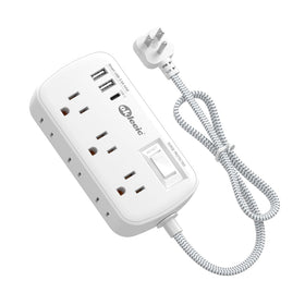 The okleeic short extension cord 3ft powers multiple devices with minimal clutter.